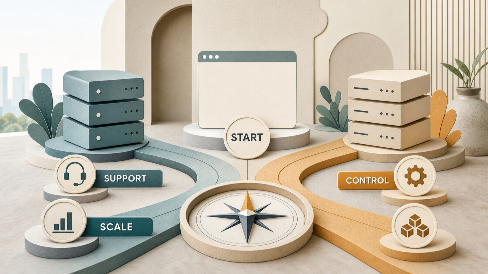 Editorial illustration for Hostinger vs SiteGround: Hosting Features, Support and Value Compared